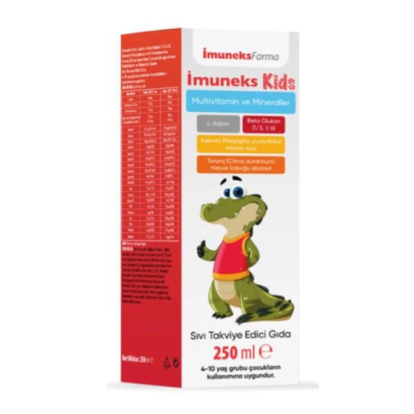 İmuneks Kids Multivitamin ve Mineraller İçeren Şurup 250 Ml - IMUNEKS FARMA