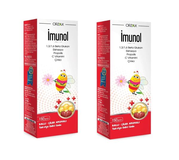 İmunol Ballı Çilek Aromalı 2li Paket 150 ml Şurup - ORZAX