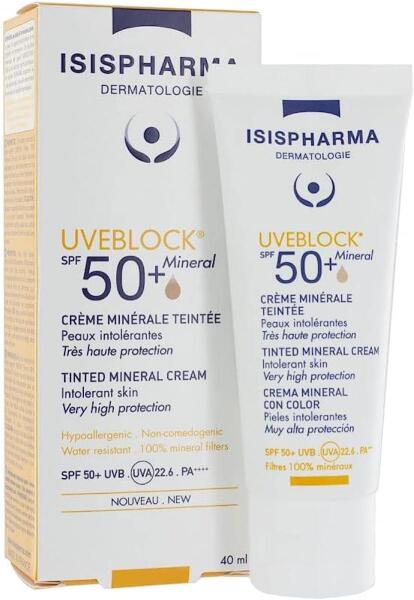 Isis Pharma Uveblock Spf 50+Tinted Mineral Cream 40 ml Renkli Güneş Koruyucu - ISISPHARMA