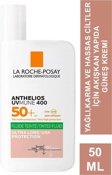 La Roche-Posay Anthelios UVmune 400 Oil Control Fluid Renkli 50 Faktör Güneş Kremi 50 ml - LA ROCHE POSAY