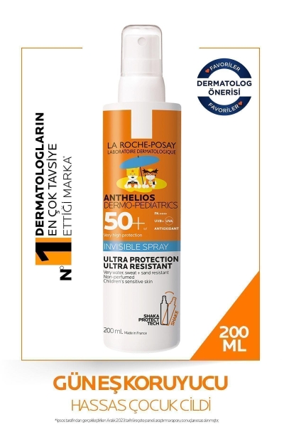 La Roche-Posay Anthelios XL Spf 50+ Dermo- Pediatrics 200 ml Çocuklar için İz Bırakmayan Güneş Spreyi - LA ROCHE POSAY