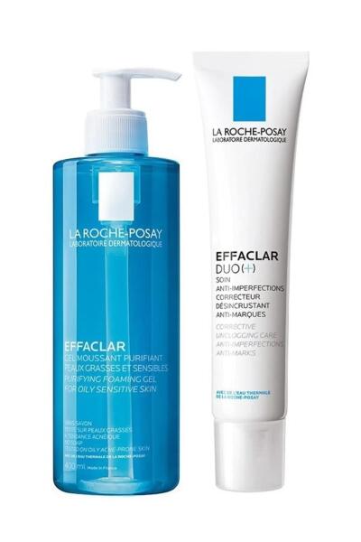 La Roche Posay Effaclar Gel 400 ml+Effaclar Duo 15 ml Akne Seti - LA ROCHE POSAY