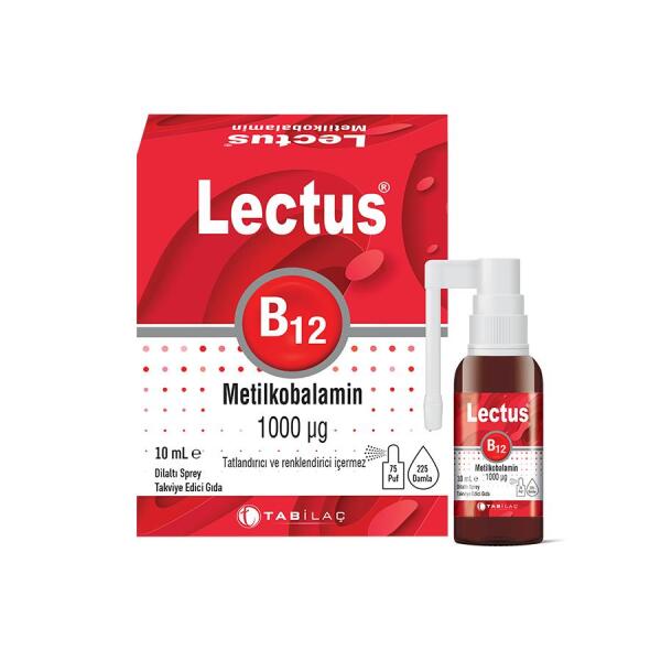 Lectus B12 Metilkobalamin 1000mcg Sprey 10 ml - TAB İLAÇ