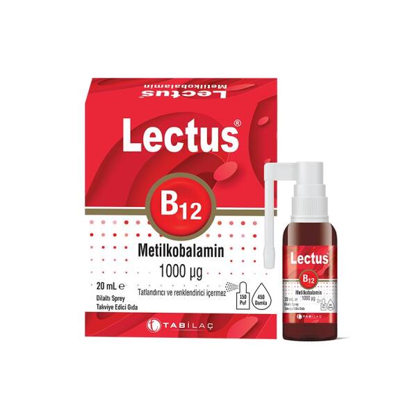 Lectus B12 Metilkobalamin 1000mcg Sprey 20 ml - TAB İLAÇ
