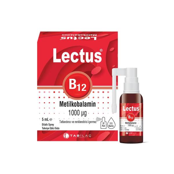 Lectus B12 Metilkobalamin 1000mcg Sprey 5 ml - TAB İLAÇ