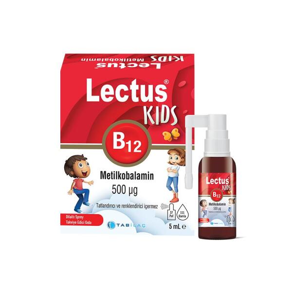 Lectus Kids B12 Metilkobalamin 500mcg Sprey 5 ml - TAB İLAÇ