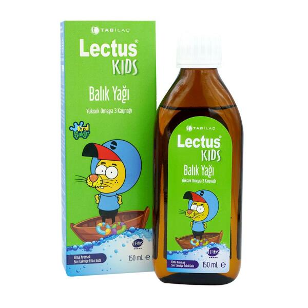 Lectus Kids Elma Aromalı Balık Yağı 150 ml - TAB İLAÇ