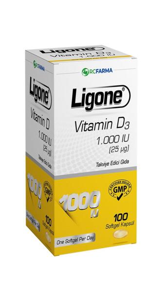 Ligone Vitamin D3 1000 IU 100 Kapsül - RC FARMA