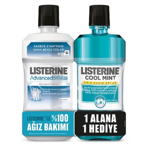 Listerine Advanced White 250 ml + Cool Mint 250 ml - LİSTERİNE