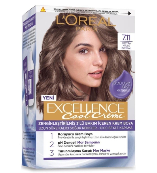 Loreal Paris Excellence Cool Creme 7.11 Ekstra Küllü Kumral - 