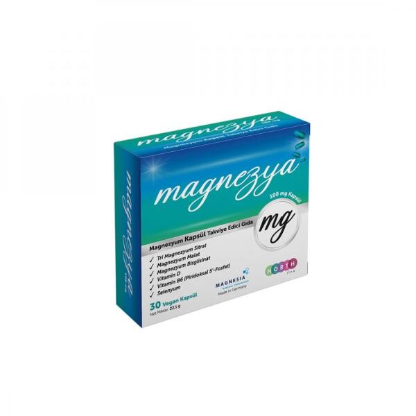 Magnezya 100Mg 30 Vegan Kapsüll - NORTHLİNE