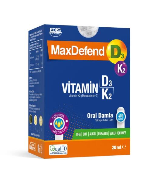 Maxdefend D3 K2 Oral Damla 20 ml - EDİS PHARMA