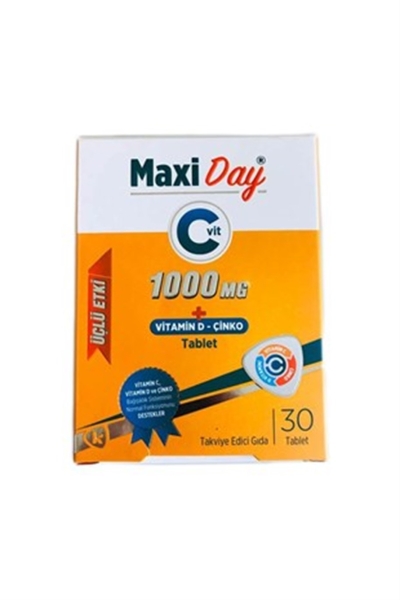 MaxiDay Vitamin C 1000 mg + Vitamin D + Çinko 30 Tablet - KOÇ İLAÇ