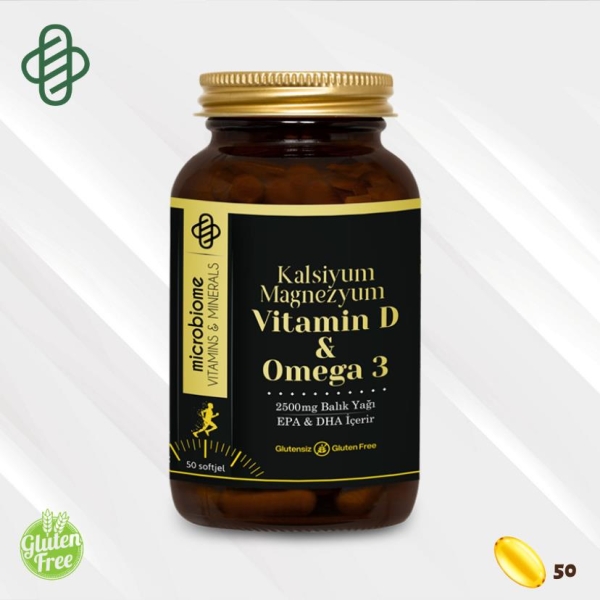 Microbiome Kalsiyum, Magnezyum, Vitamin D & Omega 3 50 Softjel - MICROBIOME