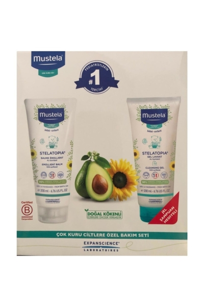 Mustela Stelatopia Emollient Balm 200 ml + Cleansing Gel 200 ml - MUSTELA