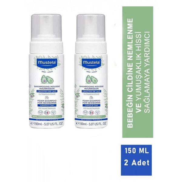 Mustela Konak Önleyici Yenidoğan Köpük Şampuan 150 ml 2 Adet - MUSTELA