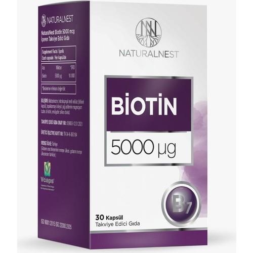 NaturalNest Biotin 5000 mcg 30 Kapsül - 1