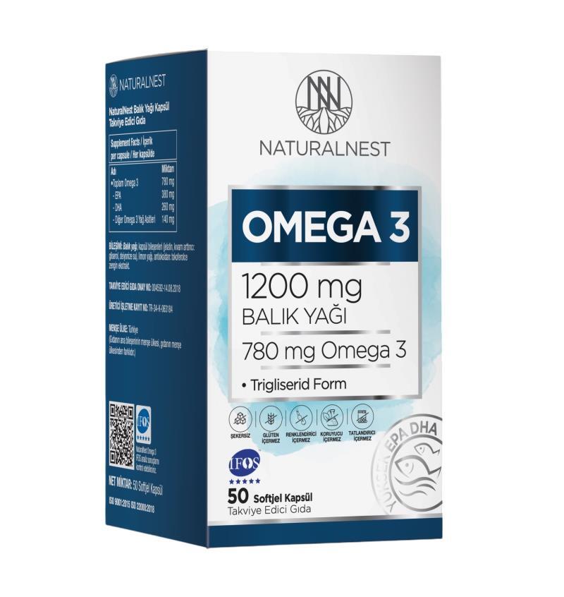 NaturalNest Omega 3 1200 mg 50 Kapsül - 1