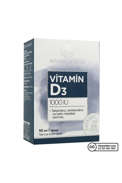 Naturalnest Vitamin D3 1000 IU Sprey 10 ml - NATURALNEST