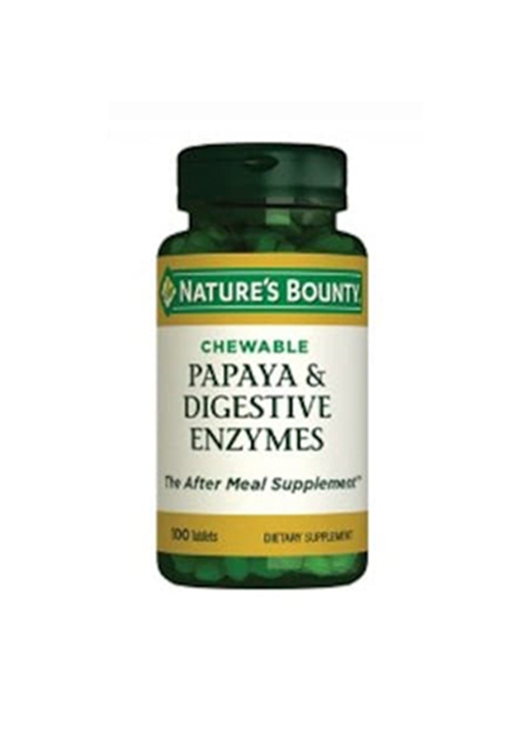 Natures Bounty Papaya& Digestive Enzymes 100Tablet - 1