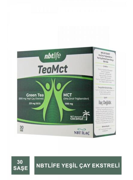 NBTLife TeaMCT Orta Zincirli Trigliserid ve Yeşil Çay içerikli 30 Saşe - NBT LIFE
