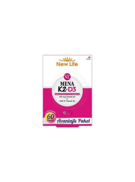 New Life Mena K2+D3 Takviye Edici Gıda 60 Kapsül - NEW LİFE