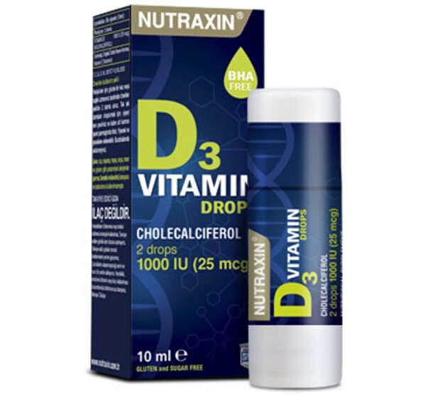 Nutraxin D3 Vitamin Damla 1000 IU 10 ml - NUTRAXİN