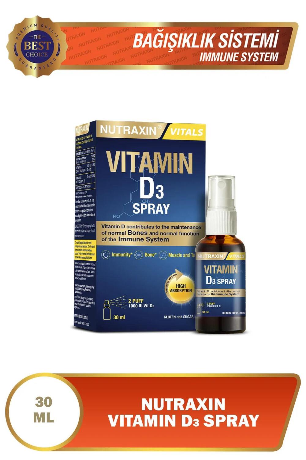 Nutraxin Vitamin D3 Sprey 30 ml - 1