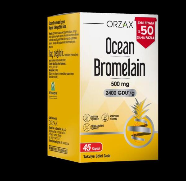 Ocean Bromelain 500 mg 45 Kapsül - ORZAX