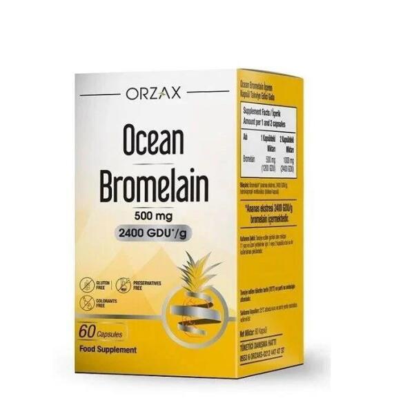 Ocean Bromelain 500 mg 60 Kapsül - ORZAX