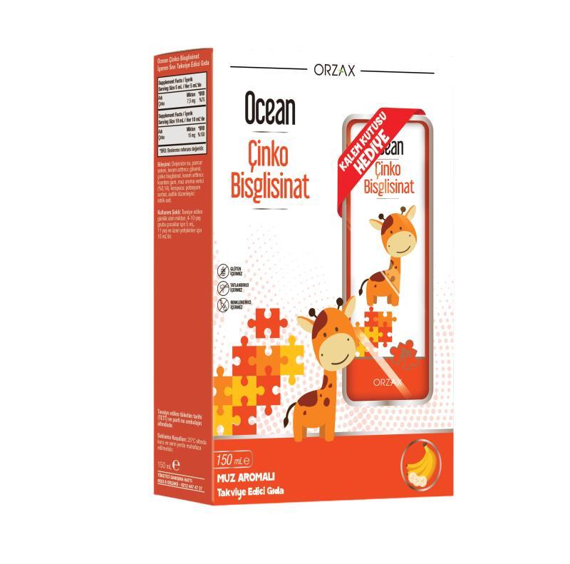 Ocean Çinko Bisglisinat Şurup Muz Aromalı 150 ml Kalem Kutu Hediyeli - 1