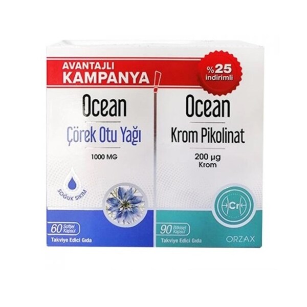 Ocean Çörek Otu Yağı + Krom Pikolinat Kofre - ORZAX