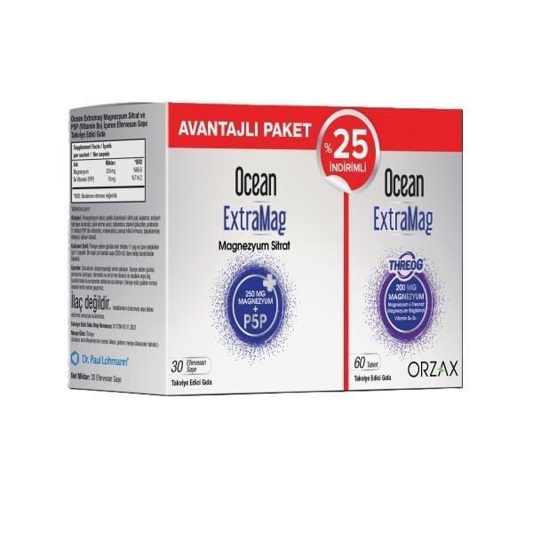 Ocean Extramag 30 Saşe + Ocean Extramag Threog 60 Tablet - ORZAX