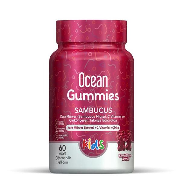 Ocean Gummies Sambucus Kids 60 Çiğnenebilir Jel - ORZAX
