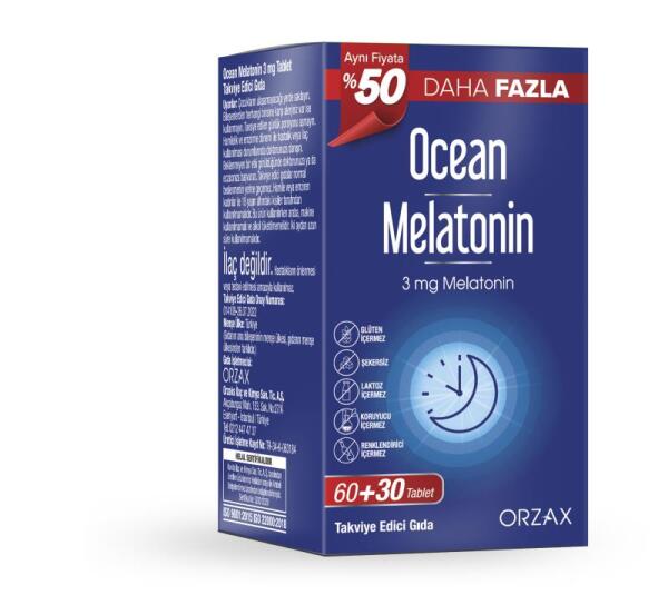 Ocean Melatonin 3 mg 90 Tablet - ORZAX