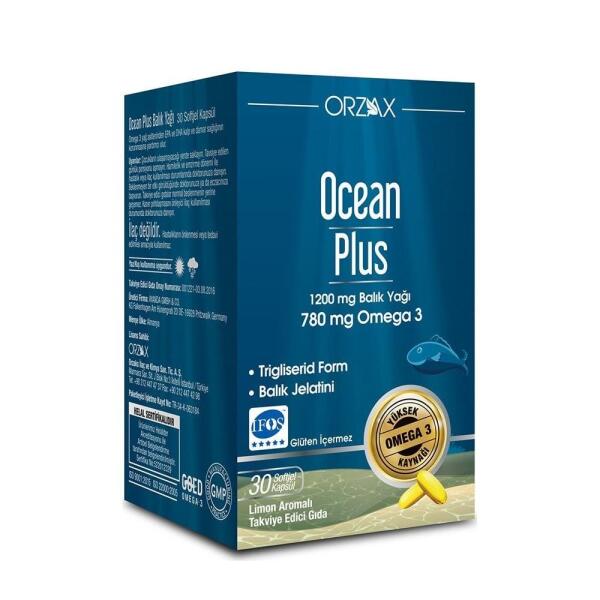 Ocean Plus 1200 mg Saf Balık Yağı 30 Kapsül - ORZAX