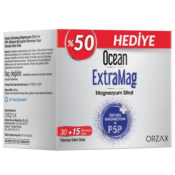 Ocean Extramag 30+15 Efervesan Saşe - ORZAX