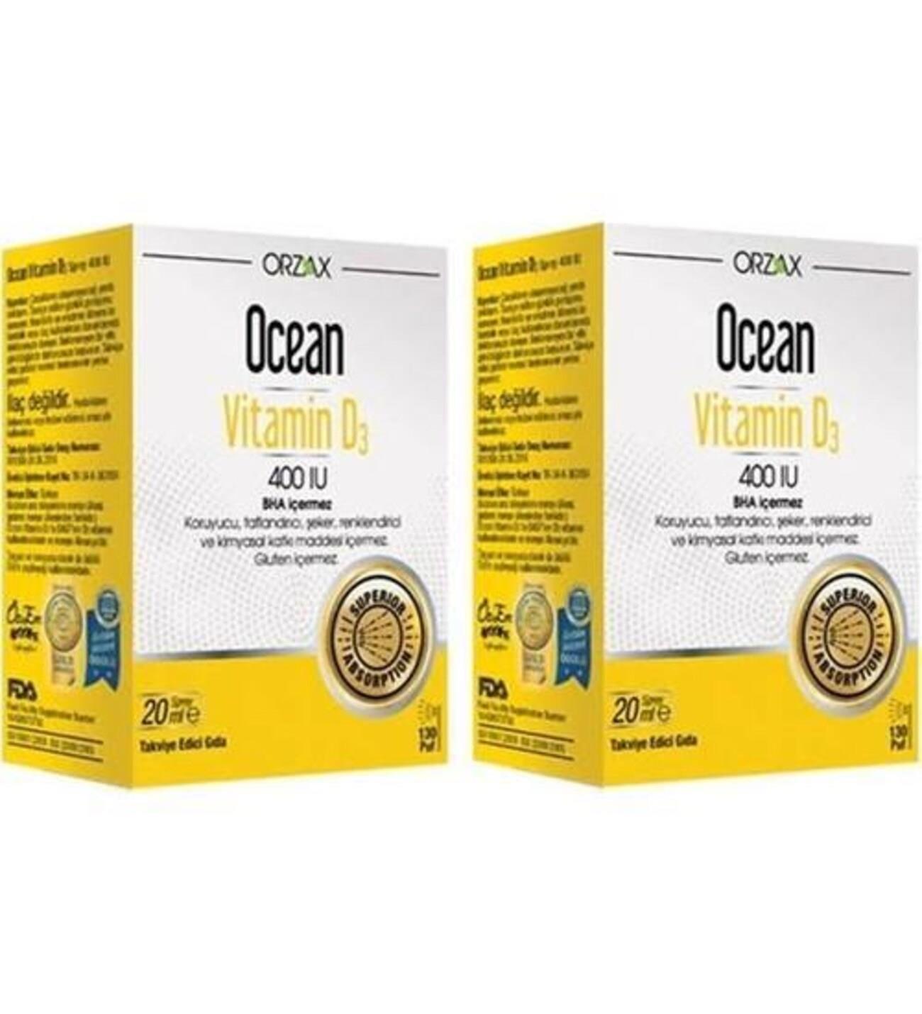 Ocean Vitamin D3 400 IU Sprey 20 ml 2 Adet - 1