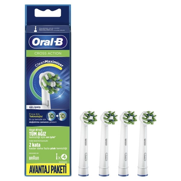Oral-B Cross Action Diş Fırçası Yedek Başlığı 4'lü - ORAL-B