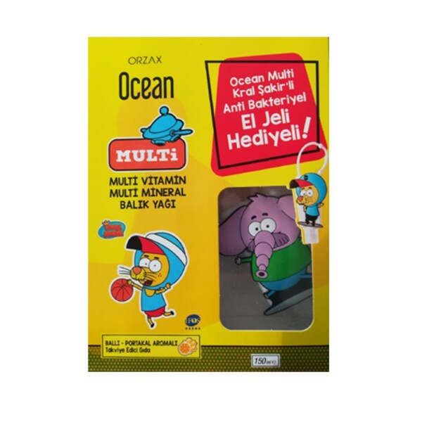 Orzax Ocean Multi Mineral Balık Yağı Şurup Ballı Portakallı El Jeli Hediyeli - ORZAX