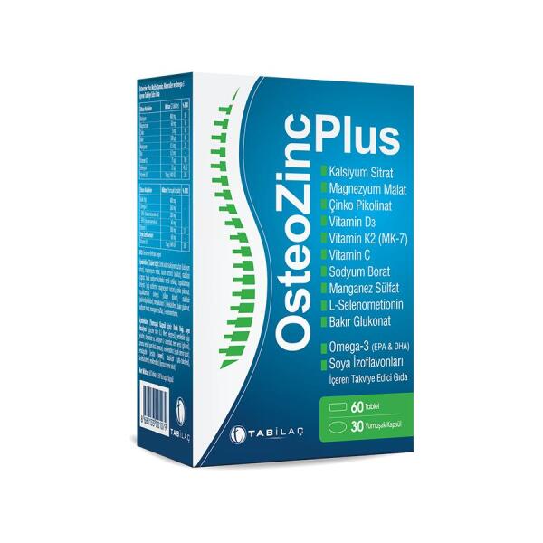 Osteozinc Plus Calcium 60 Tablet + 30 Yumuşak Kapsül - TAB İLAÇ