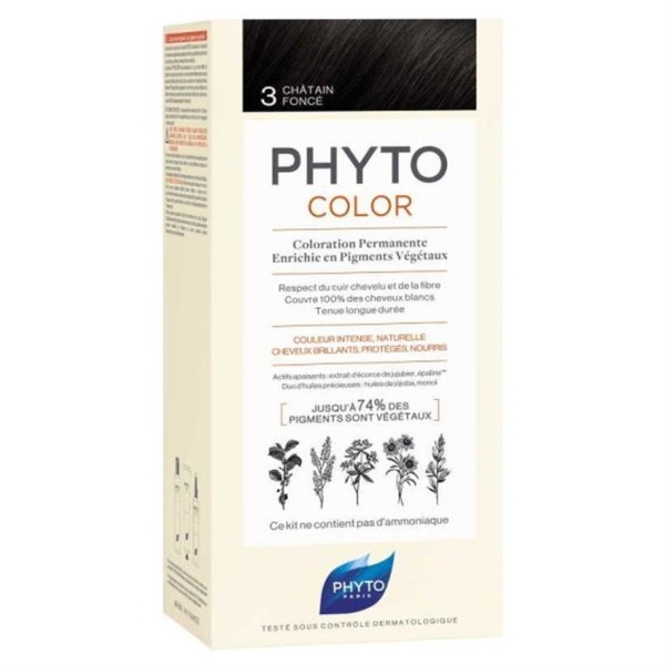 Phyto Phytocolor Bitkisel Saç Boyası - 3 Koyu Kestane - PHYTO