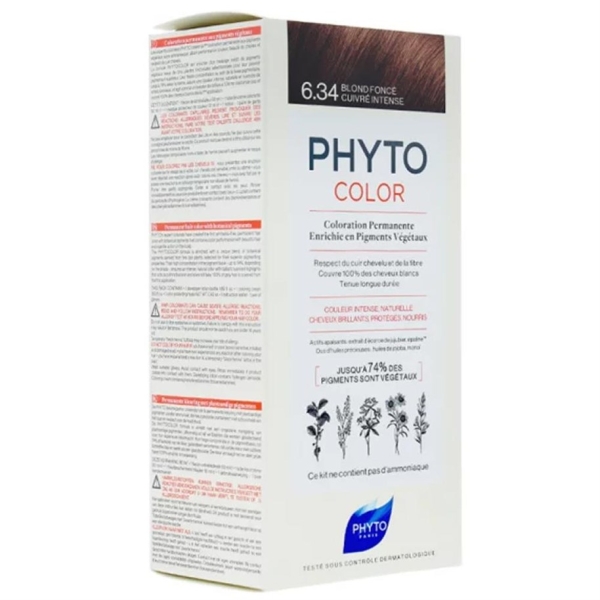 Phyto Phytocolor Bitkisel Saç Boyası - 6.34 Koyu Kumral Dore Bakır - PHYTO
