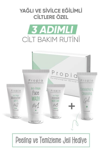 Propia Sivilce Karşıtı 3 Adımlı Bakım Seti + Peeling - PROPIA