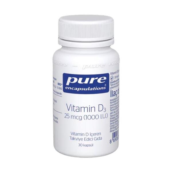 Pure Encapsulations Vitamin D3 25 mcg (1000 I.U.) 30 Kapsül - PURE ENCAPSULATIONS