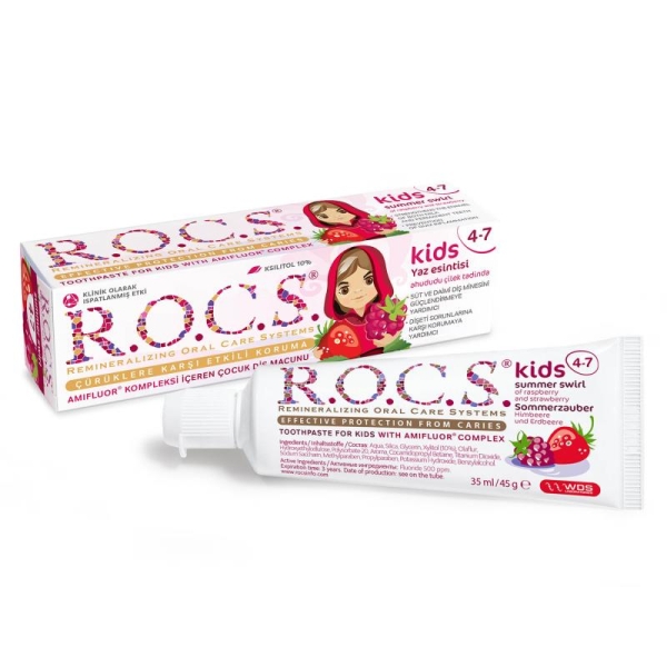 ROCS Ahududu-Çilek Aromalı Diş Macunu (4-7 yaş) - ROCS