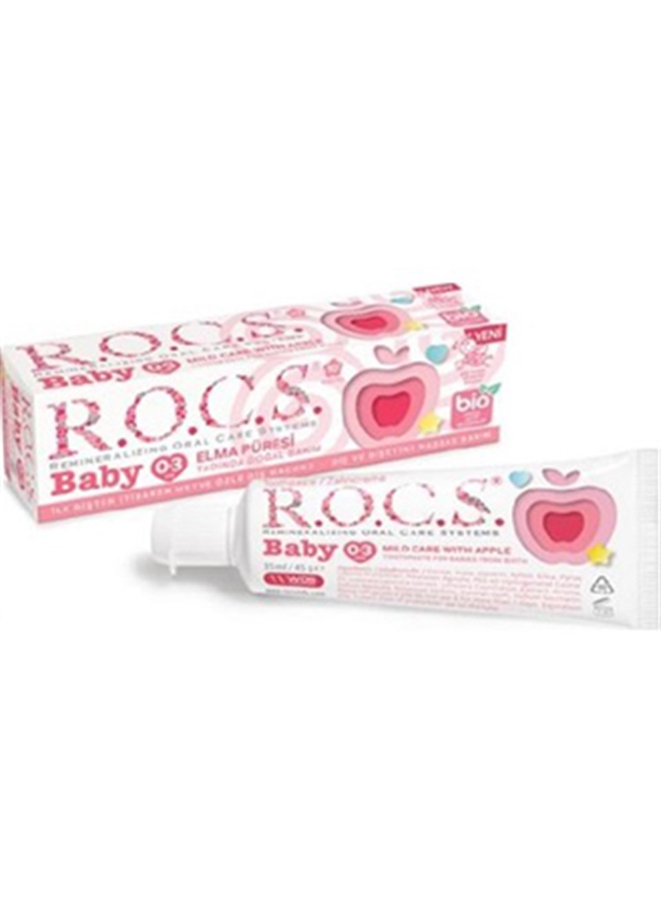 ROCS Baby 0-3 Yaş Diş Macunu 35 ml / Elma Püresi - 1