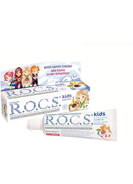 ROCS Kids 44015 Yaş Floridsiz Diş Macunu / Meyve Külahı - ROCS