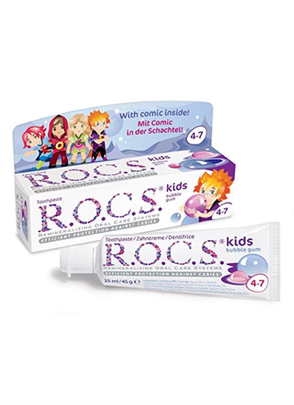 ROCS Kids 44016 Çocuk Diş Macunu / Balonlu Sakız Tadında - 1