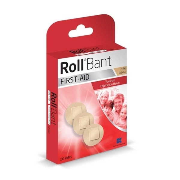 Roll Bant First Aid Yuvarlak Enjeksiyon Bantı 20 Adet - ROLL